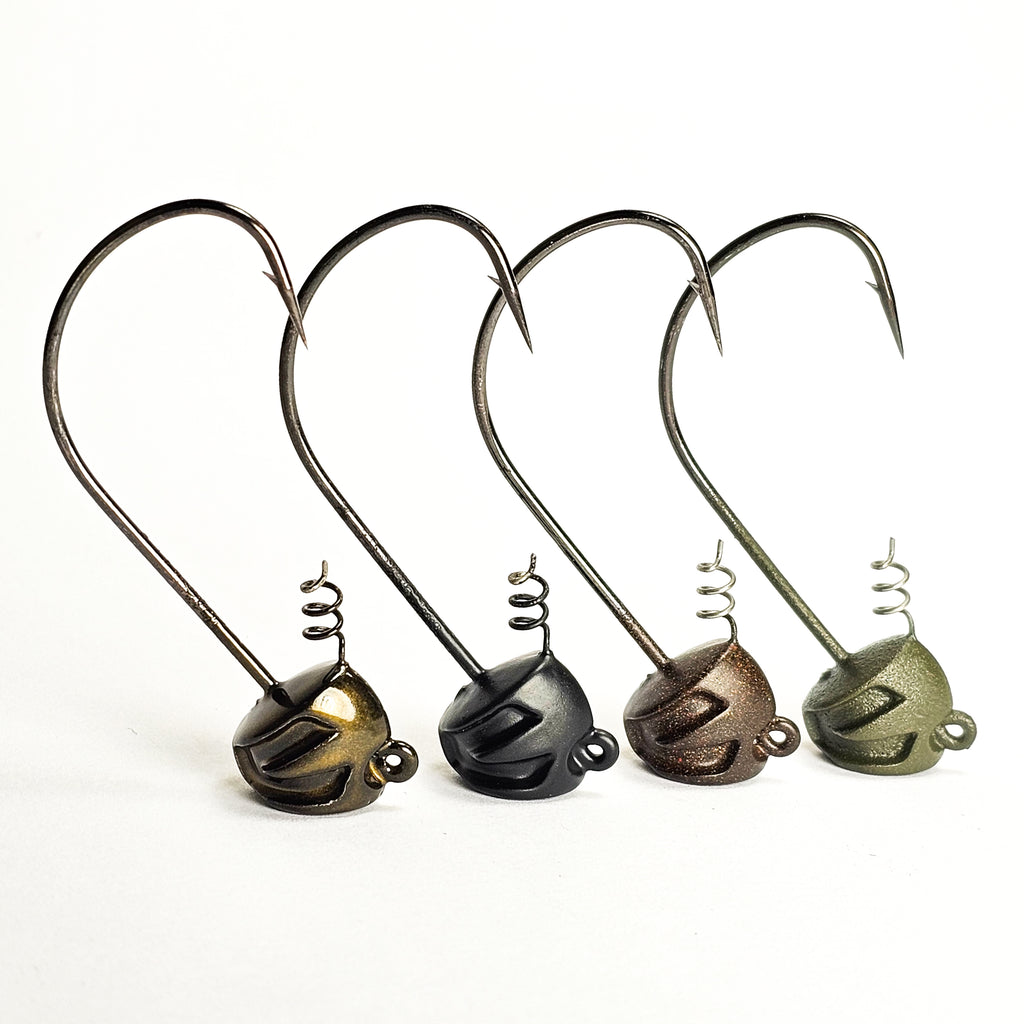 ATUENO 5pcs Shakey Jig Head Weighted Hooks for Bass Fishing