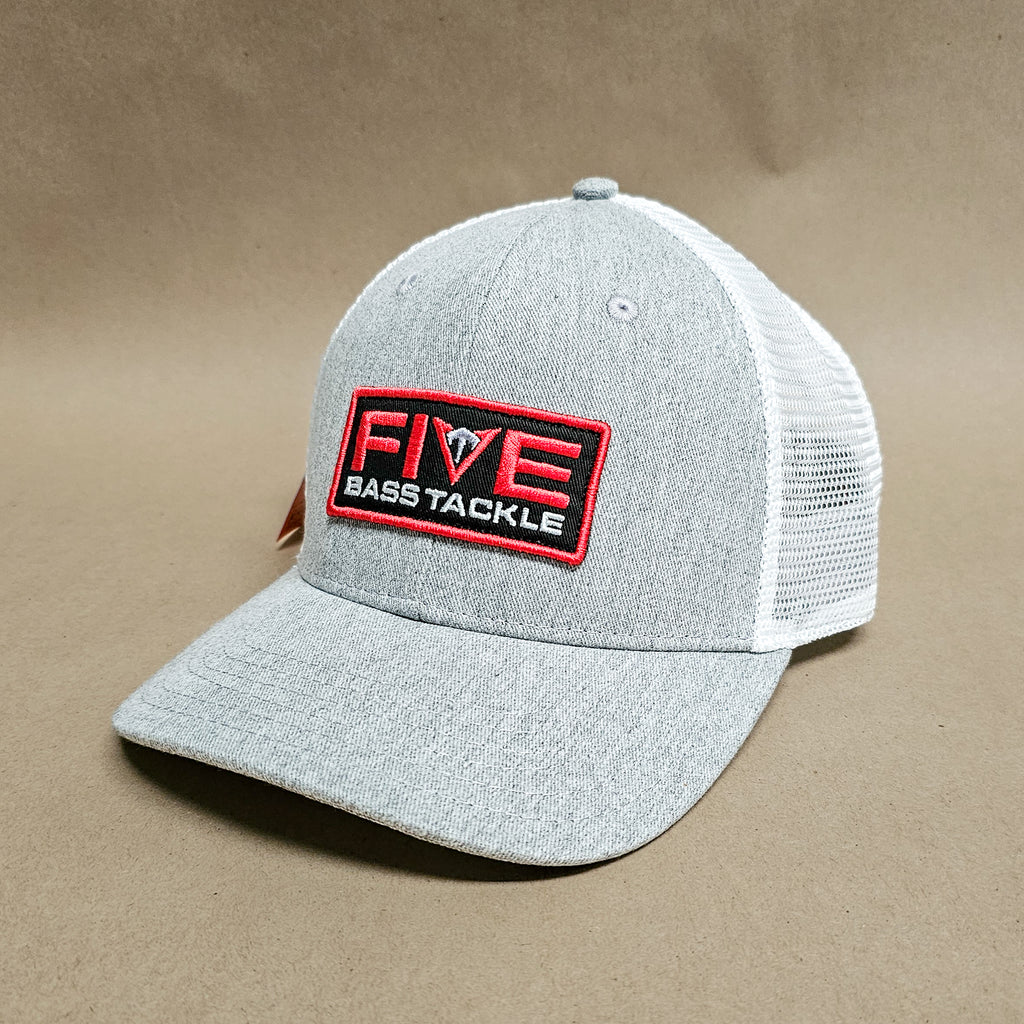 6 Panel FBT Logo Trucker Hat - Grey Heather/White