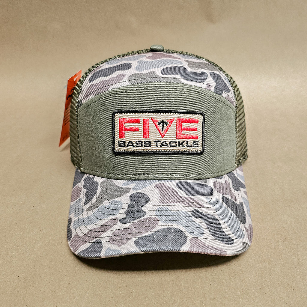 6 Panel Old School Olive Green Camo Hat With FBT Patch